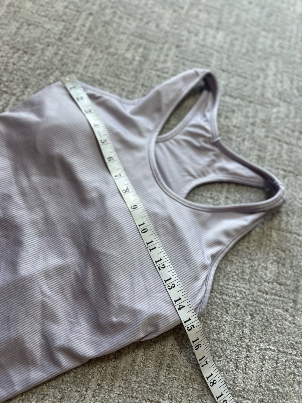 Athletic Works Ribbed Tank Top Medium Lavender Padded Built In Bra - Picture 5 of 8